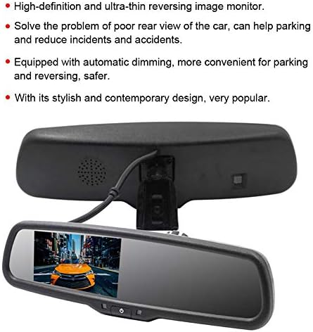 Rückspiegel-Monitor, 4,3 Zoll Auto Rückspiegel Auto Abblendmonitor mit Halterung Spiegel Dash Cam sc