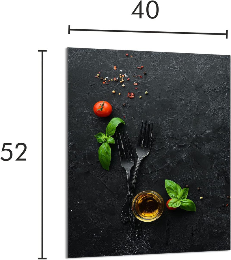 DarHaus Herdabdeckplatte einteilig 40x52 cm Ceranfeld Abdeckung Glas Spritzschutz Abdeckplatte Glasp