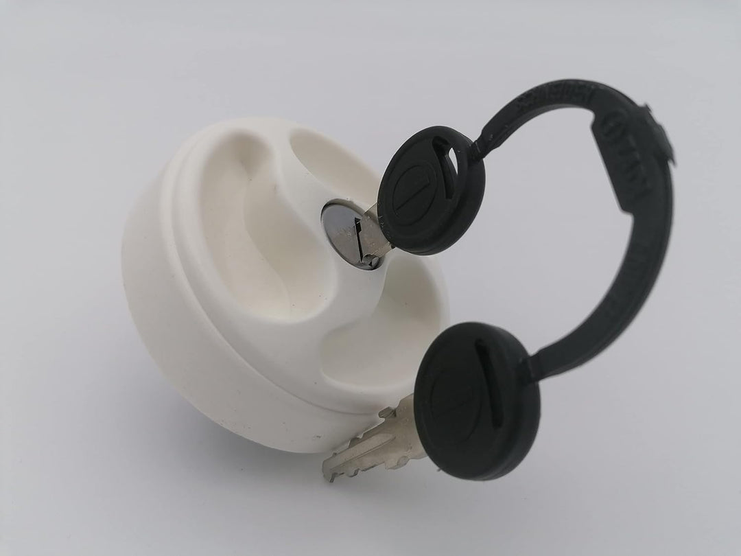 CR-MOESANCO® Weisser Wassertankdeckel für Wohnwagen, mit 3 versenkten Griffen, Wassereinlass mit Reg