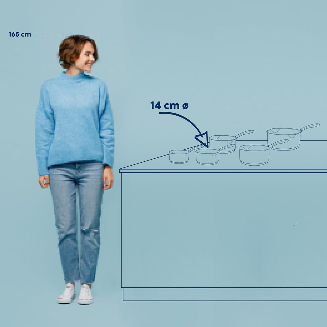 Kela 10180 Flavoria Stielkasserolle, 18/8 Stainless Steel, Silber 0,8 l, 0,8 l