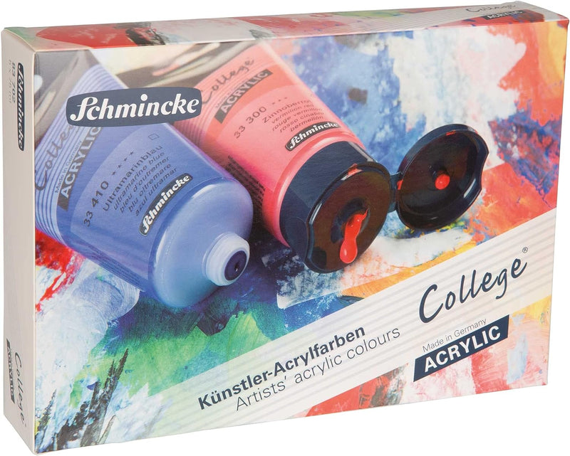 Schmincke - College Acrylic, Acrylfarbenset mit 5 x 75 ml Tuben, 83 702 097, Acrylfarben in Studienq