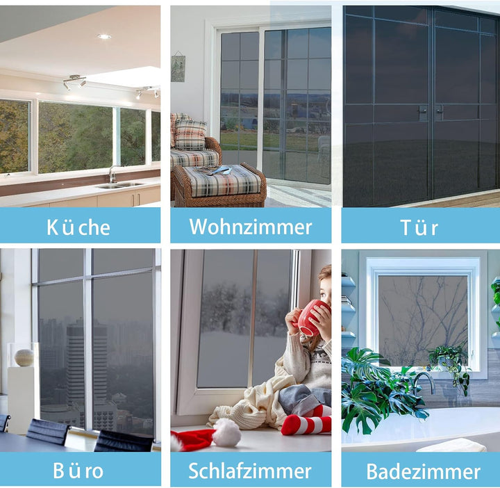 Fensterfolie von innen Durchsichtig von aussen Blickdicht,Sonnenschutzfolie Fenster innen UV-Schutz