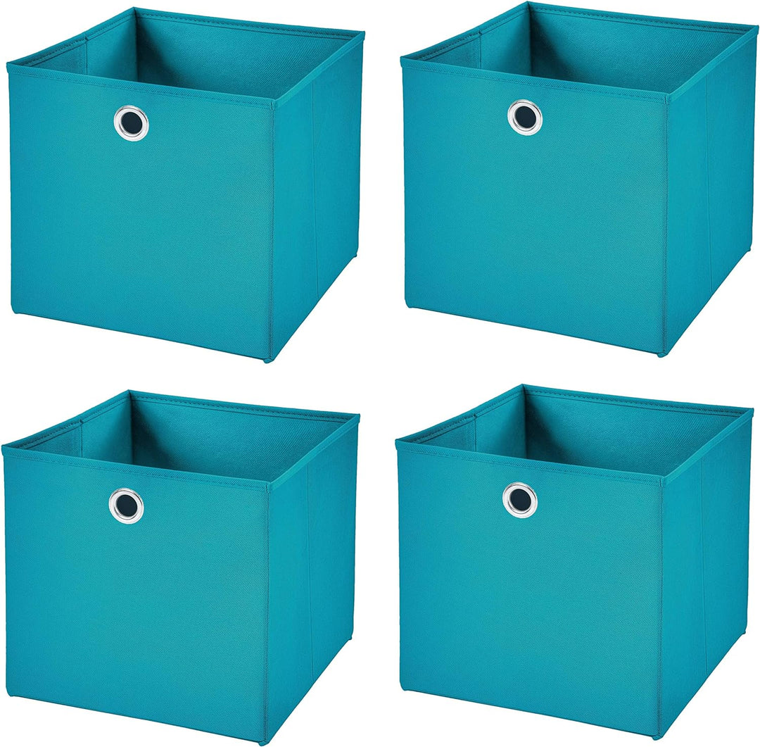 StickandShine 4er Set Türkis Faltbox 28 x 28 x 28 cm Aufbewahrungsbox faltbar, Türkis