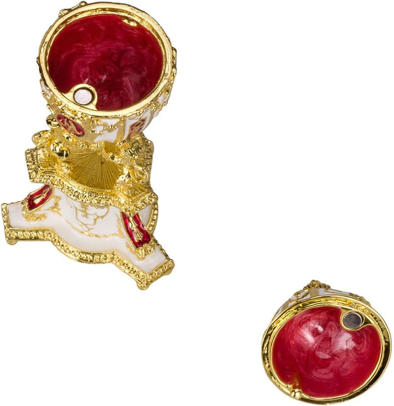 danila-souvenirs Fabergé-Stil Königliches Dänisches Ei (Dänisches Jubiläum) / Schmuckkästchen mit Lö