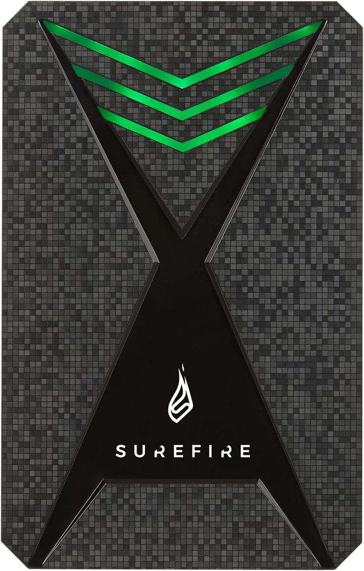 SureFire Gaming Hard Drive 2,5”, 1 TB, schwarz, Externe HDD Festplatte, USB-C Adapter, Windows & Mac