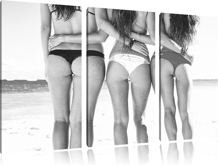 Pixxprint Mädchen in Bikinis als Leinwandbild/Grösse: 3 Teilig (120x80) / Wandbild/Kunstdruck/fertig