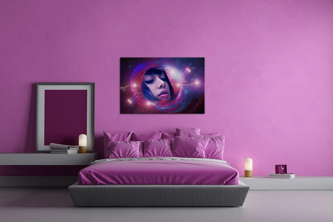 deyoli fantasievolle Science-Fiction Welt Format: 80x60 als Leinwandbild, Motiv fertig gerahmt auf E