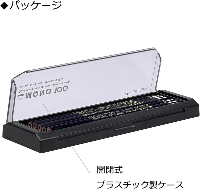Tombow MONO-100-3H Bleistift Mono 100 Härtegrad 3H, 12-er Set, Härtegrad 3H