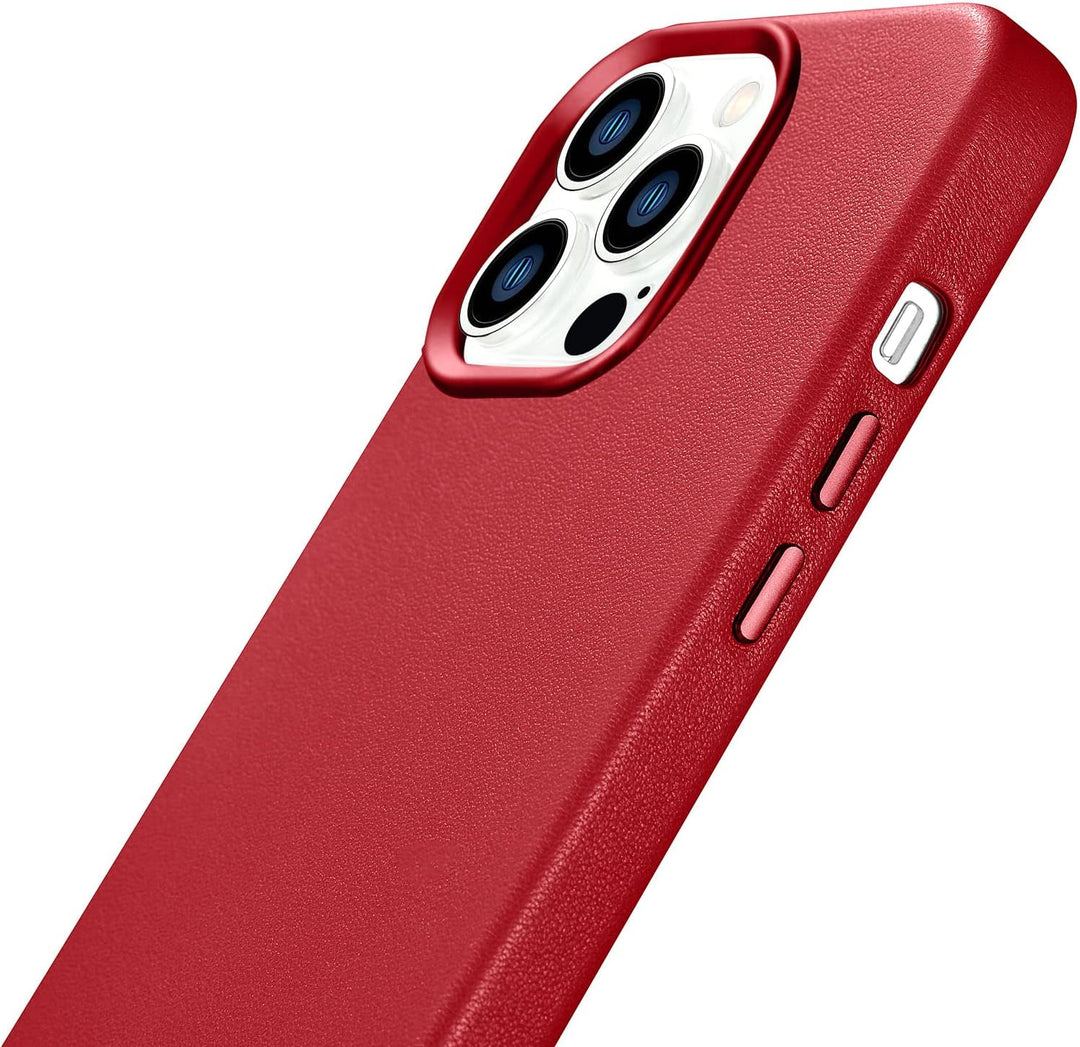 Mobiskin Hülle kompatibel mit Apple iPhone 14 PRO (6,1 Zoll), Handyhülle mit echtem Leder, Case, Sch