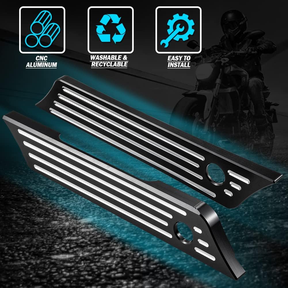 KATUR Motorrad Satteltaschenverschlüsse Abdeckung Schwarz Chrom Tiefer Kantenschliff CNC Hard Billet