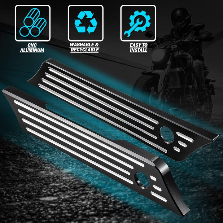 KATUR Motorrad Satteltaschenverschlüsse Abdeckung Schwarz Chrom Tiefer Kantenschliff CNC Hard Billet
