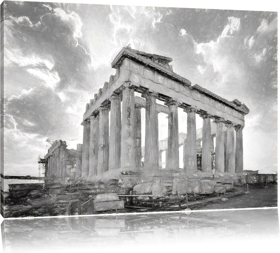 Pixxprint Akropolis in Athen als Leinwandbild/Grösse: 100x70 / Wandbild/Kunstdruck/fertig bespannt,
