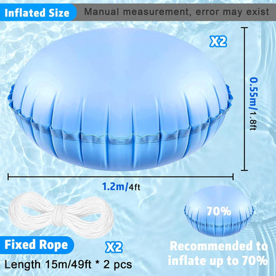 2 Stück Pool Luftkissen,4 x 4 ft Pool Luftkissen Winter Zubehör,Winterkissen Luftpolster,Winter Pool