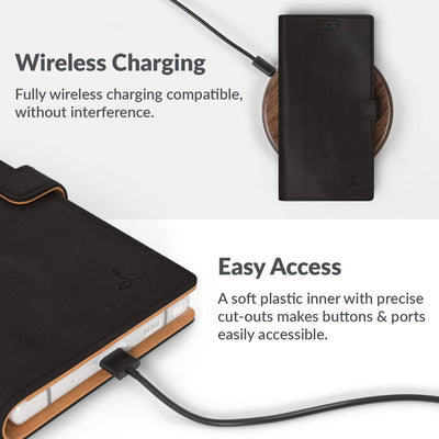Snakehive Galaxy Note10 Plus Hülle Leder | Stylische Handyhülle mit Kartenhalter & Standfuss | Handy