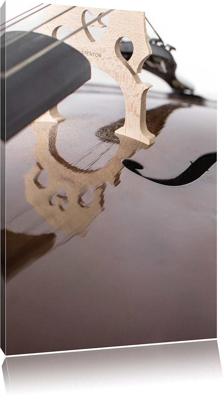 Pixxprint Cello, Format: 100x70 auf Leinwand, XXL riesige Bilder fertig gerahmt mit Keilrahmen, Kuns