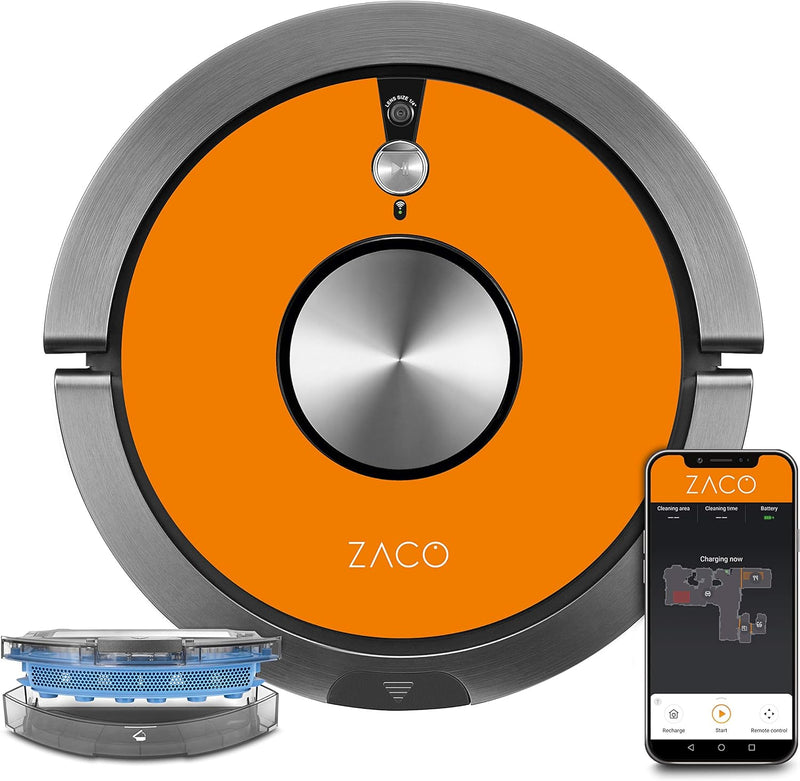 ZACO A9sPro Saugroboter mit Wischfunktion, App & Alexa, Mapping, bis zu 2 Std saugen oder wischen, S