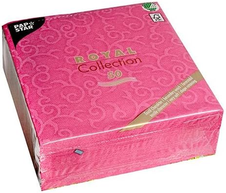 250 Servietten "ROYAL Collection" 1/4-Falz 40 cm x 40 cm fuchsia "Casali" 84886 Papstar Premium stof