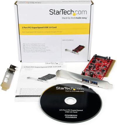 StarTech.com 2 Port USB 3.0 SuperSpeed PCI Schnittstellenkarte mit SATA-Stromanschluss - 2x USB 3.0