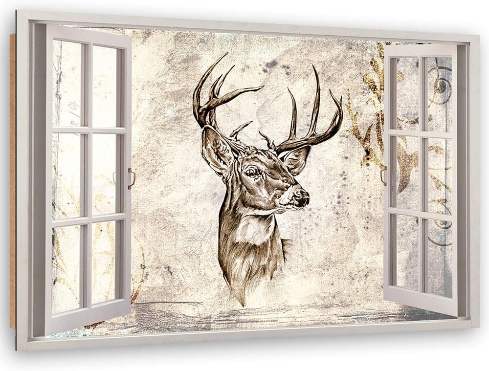 Feeby - Wandbilder Wohnzimmer 120x80 cm, Deko Paneel Bilder, Bilder für Schlafzimmer, Echter Gemalte