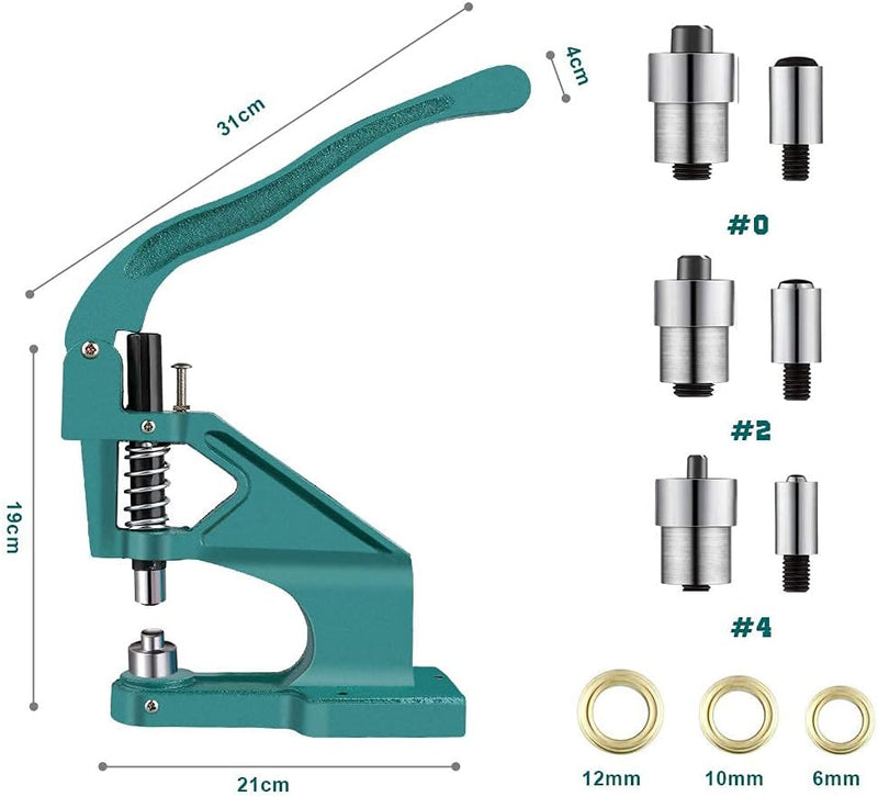 Ösenzange Set Ösenpresse Handpresse Maschine Nietenpresse Ösenmaschine Osenzange mit Oesen Druckknop