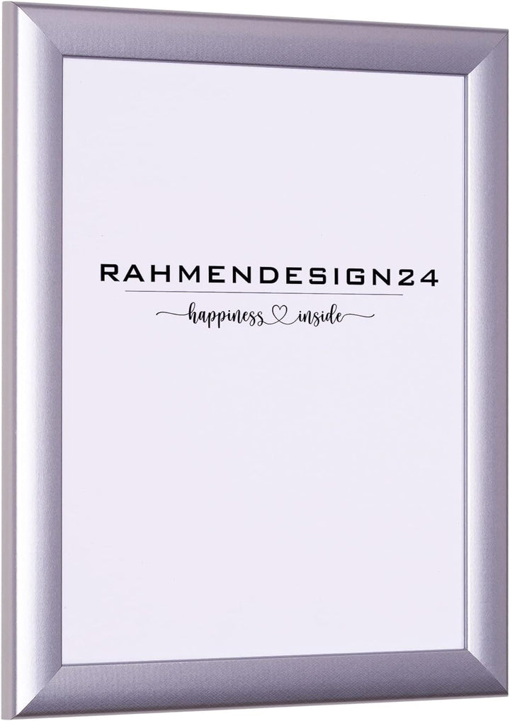 Rahmendesign24 Bilderrahmen Fiona 50x70 (POSTERFORMAT) Alu geschliffen Fotorahmen, Wechselrahmen, Po