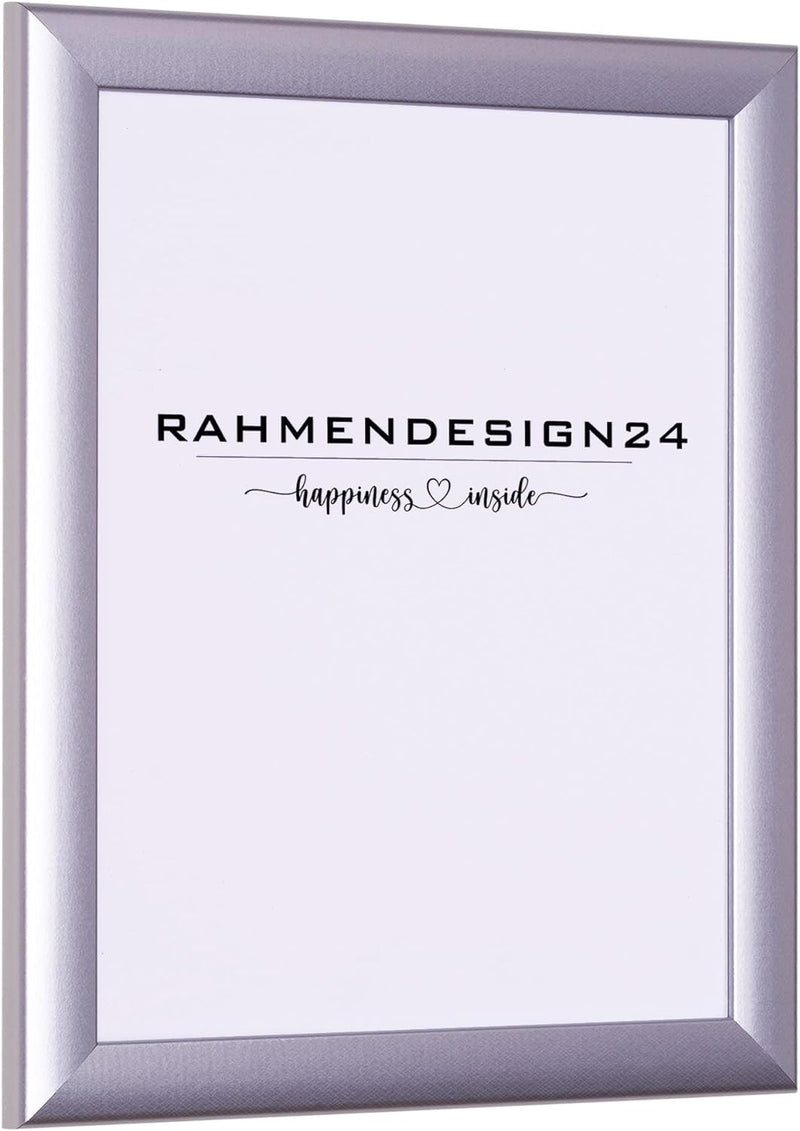 Rahmendesign24 Bilderrahmen Fiona 50x70 (POSTERFORMAT) Alu geschliffen Fotorahmen, Wechselrahmen, Po