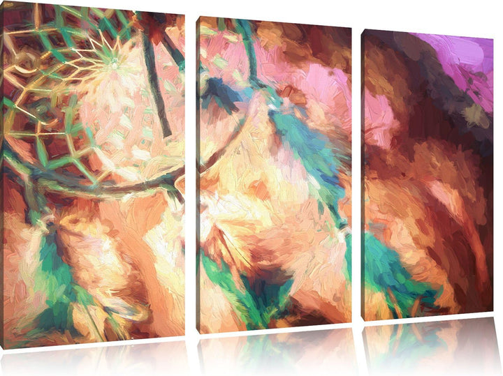 Pixxprint Traumfänger als Leinwandbild | Grösse: 3 Teilig (120x80) | Wandbild| Kunstdruck | fertig b