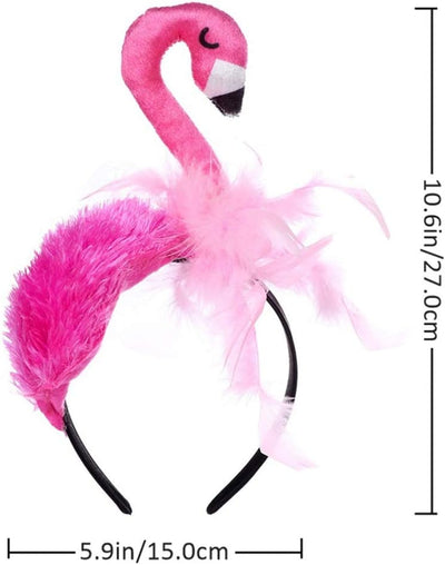 Amosfun 3 Stück Flamingo-Stirnband Flamingo-Kopfschmuck für Hawaii-Karneval Tropisches Party-Haar-Ac