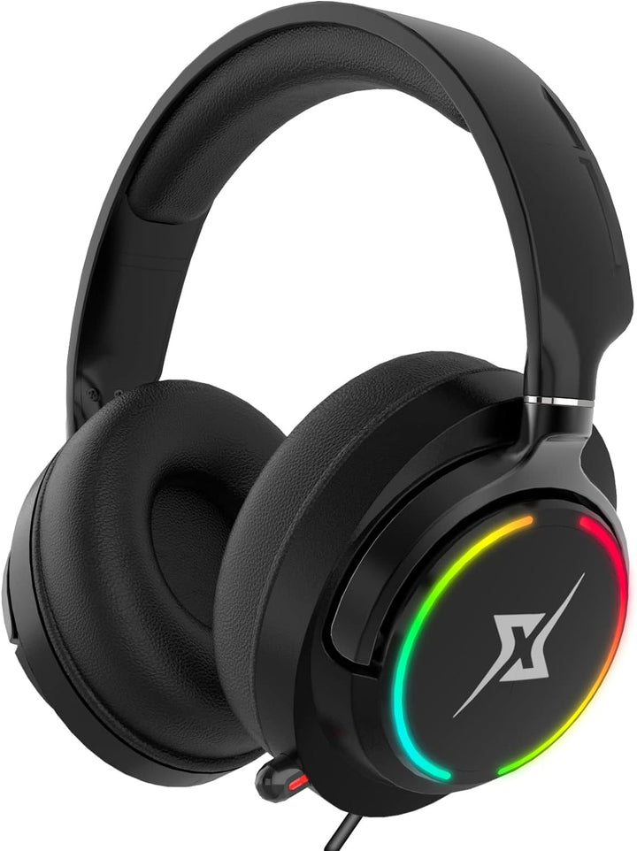 Y-YOPZI Gaming Headset, Headset mit Mikrofon 3D Surround Sound Headphones Noise Cancelling RGB Light