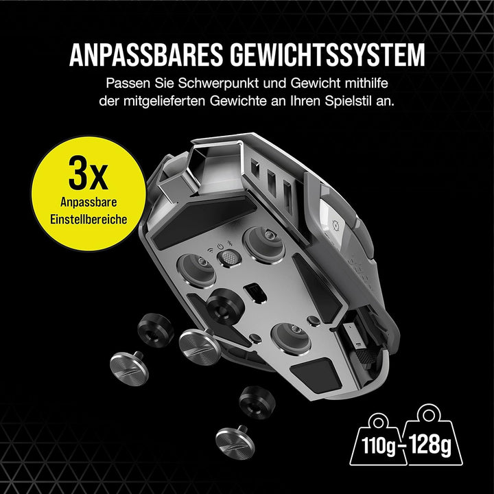 CORSAIR M65 RGB ULTRA WIRELESS Tunable FPS Gaming Mouse - 26.000 DPI - Sub-1ms Wireless - Gewichtssy