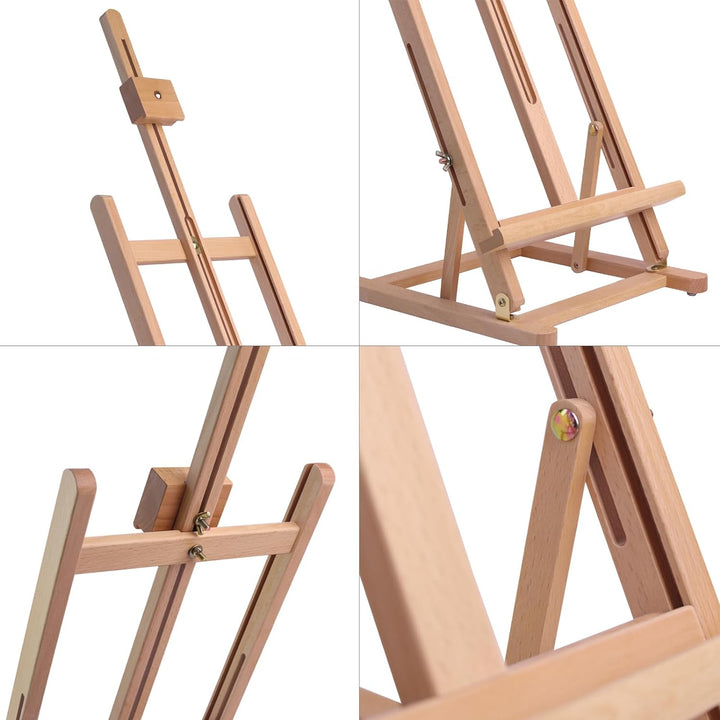 Staffelei Grosse Tischstaffelei Malstaffelei aus Buche für Leinwand bis 62 cm hoch