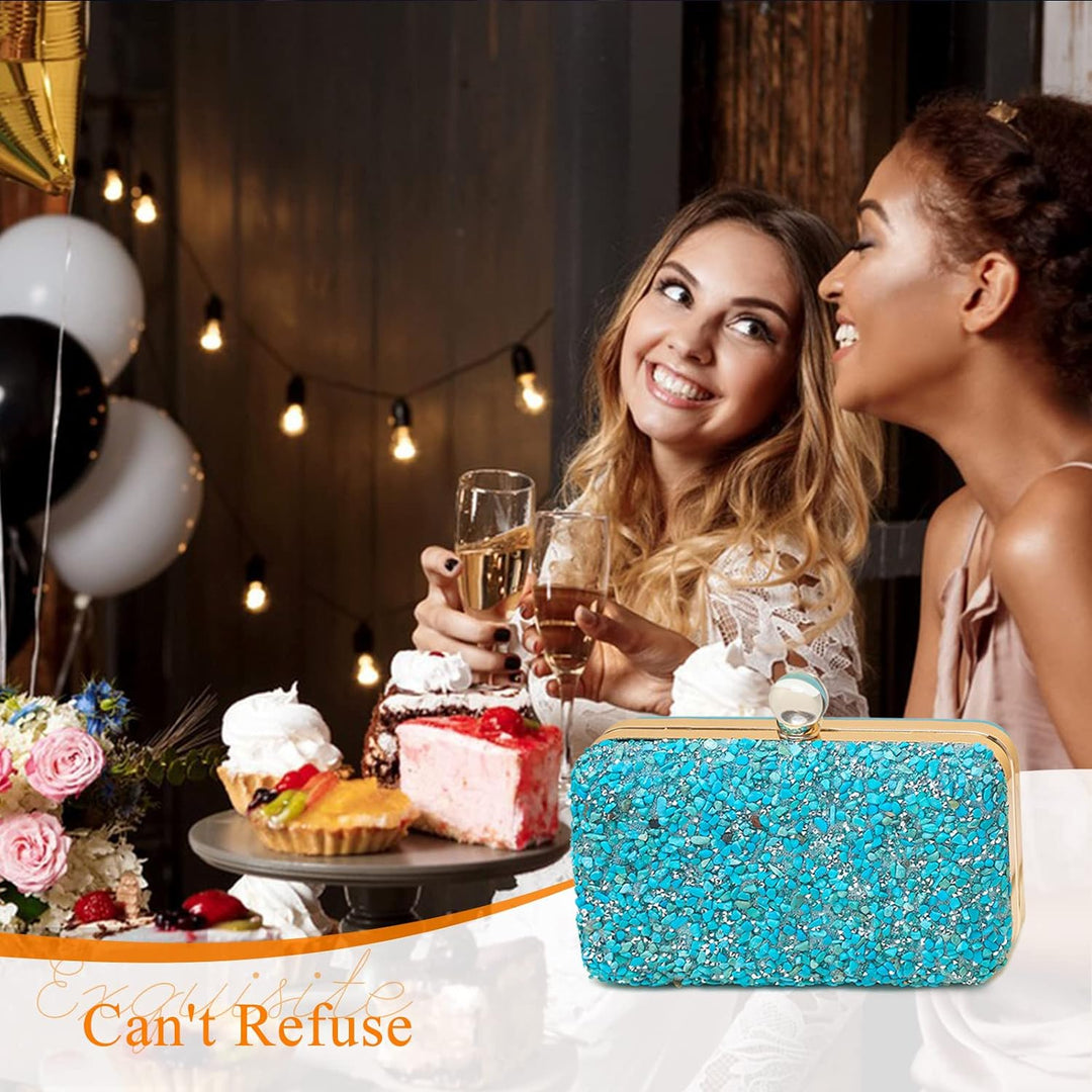 CORIOS Damen Abendtasch Strass Clutch Tasche Formale Handtasche Elegante Schultertasche Klein Tasche