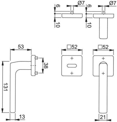 Hoppe Drückergrt. Dallas, mit Rosetten BBT. Gel, 8mm Stift, TS 40mm, Edelstahl E1643Z/42KV/42KVS,Sch