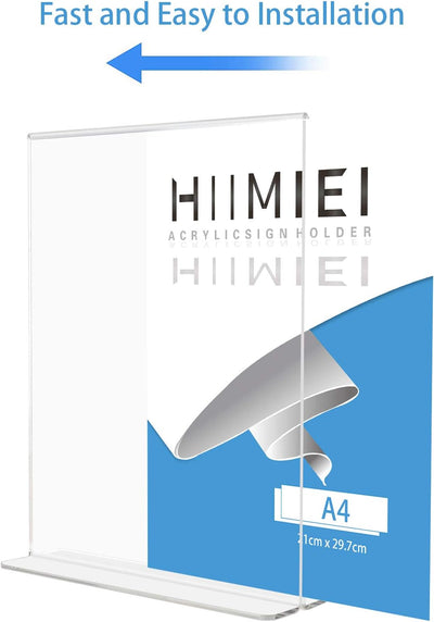 HIIMIEI Tischaufsteller A4 6 Stück T ständer, T-Form Aufsteller, Acryl-Aufsteller, Idee für Promotio