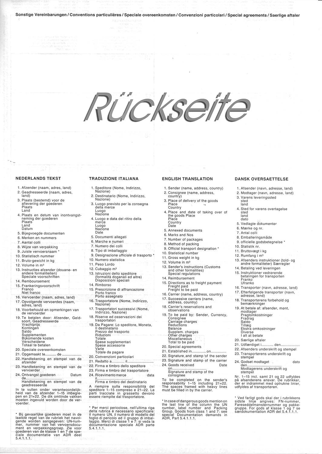 500 x CMR Frachtbrief 4-teilig für Laser- und Inkjetdrucker, Einzelblätter DIN A4 lose im Wechsel /