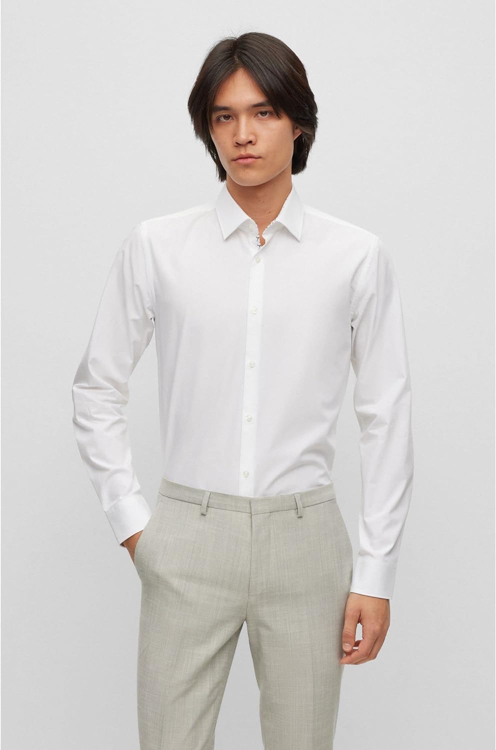 HUGO Herren Ekoy Shirt, Open White199, 38 EU