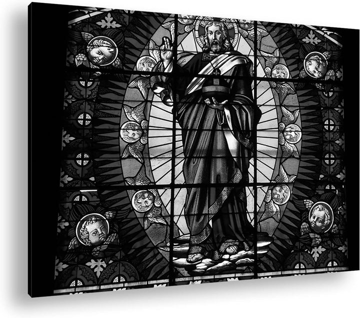 deyoli gläserner Sohn Gottes Format: 80x60 als Leinwand, Effekt: Schwarz&Weiss, Motiv fertig gerahmt