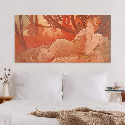 Bilderwelten Leinwandbild - Alfons Mucha - Abenddämmerung Querformat 80 x 160 cm 80cm x 160cm, 80cm