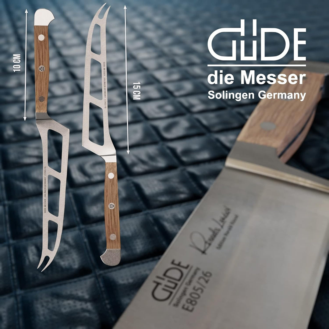 GÜDE Solingen - Weichkäsemesser Käsemesser geschmiedet, 15 cm, Fasseichenholz, ALPHA FASSEICHE, Dopp
