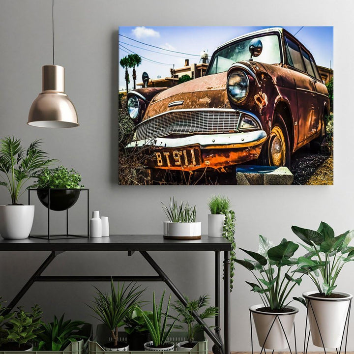 Feeby. Wandbilder - 1 Teilig- 60x90 cm - Bilder Kunstdrucke Deko Panel, AUTO, AUTOMOBIL, BRAUN, 60x9