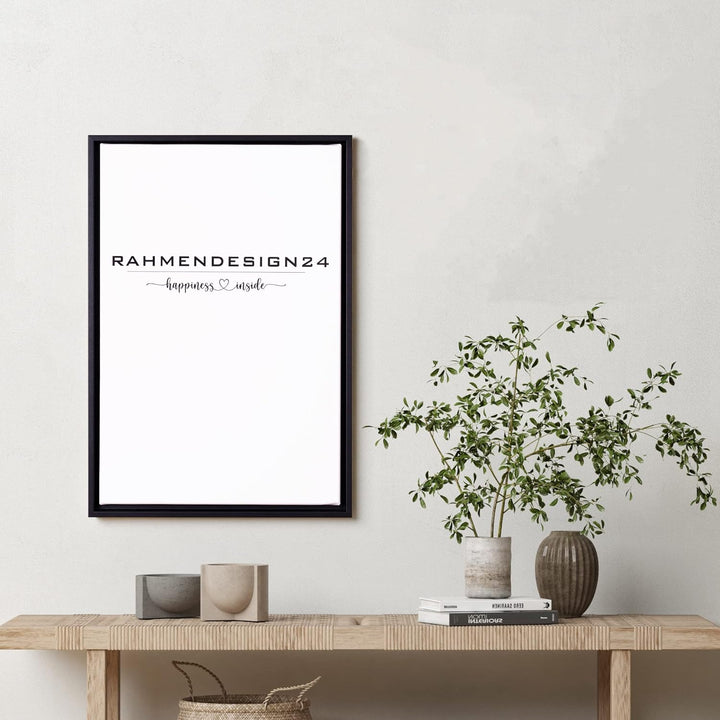 Rahmendesign24 Schattenfugenrahmen Oslo für Keilrahmenbilder und Leinwände 61x91,5 Schwarz (matt) Sc