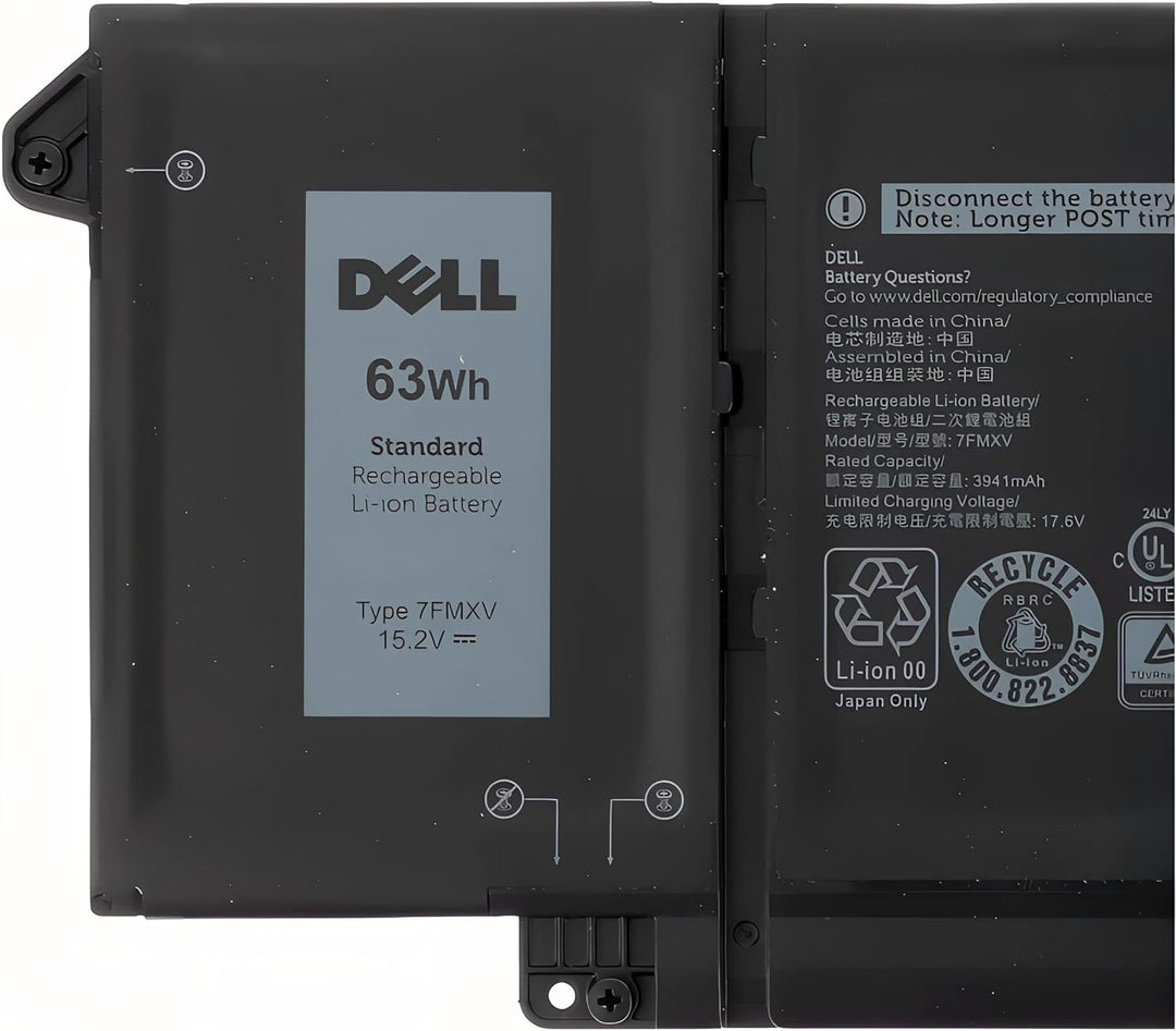 Dell Batterie Akku 63Wh 4-Zellen 3491mAh 15.2V Latitude 5320 7420 7520 P110F P134G P135G P138G Typ: