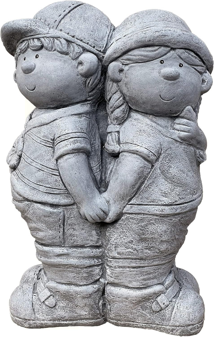 stoneandstyle Steinfigur Junge und Mädchen frostfest Steinguss 20,5 kg