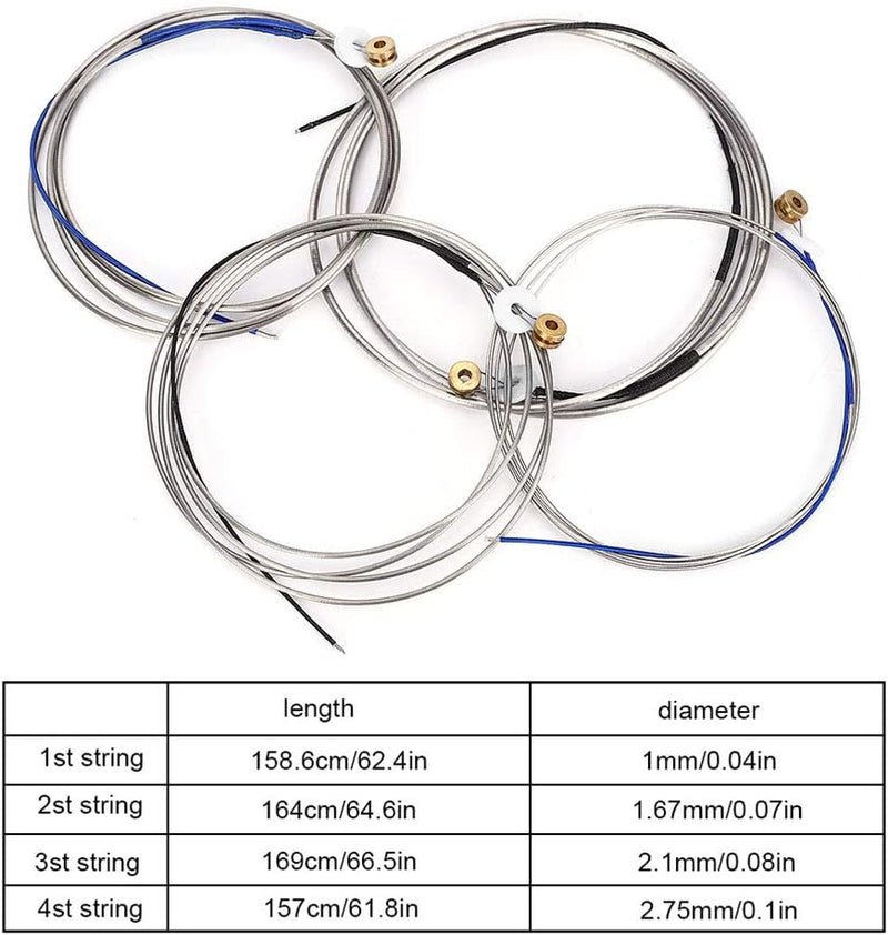 Kontrabass-Zubehör, solider Ersatz für Kontrabass-Saiten für Kontrabass