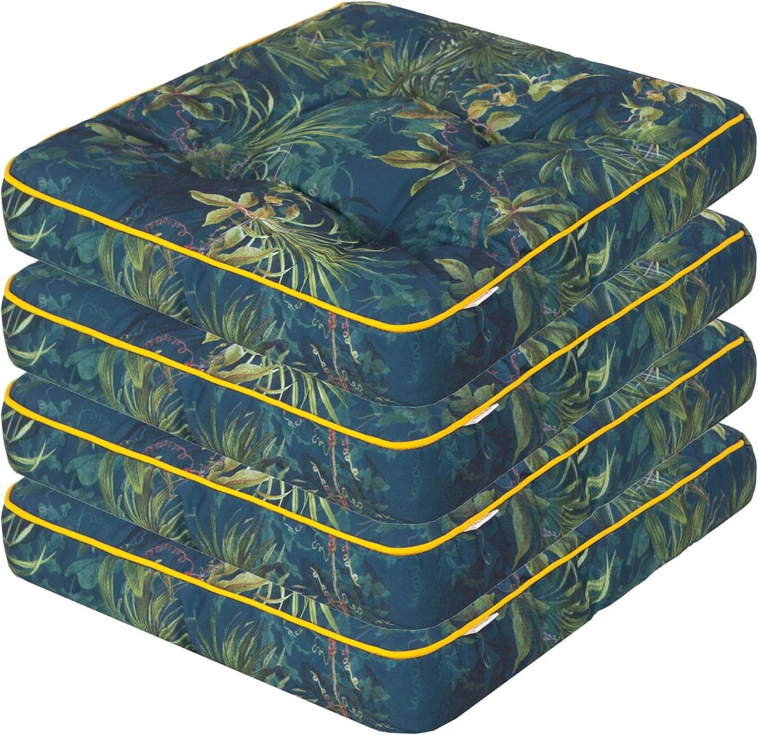 PillowPrim 4er Set Stuhlkissen 49x47 cm Sitzauflagen Polsterauflagen Outdoor/Indoor Aussen/Innen Gar