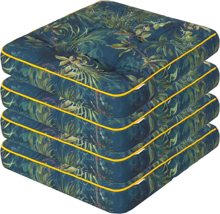 PillowPrim 4er Set Stuhlkissen 49x47 cm Sitzauflagen Polsterauflagen Outdoor/Indoor Aussen/Innen Gar