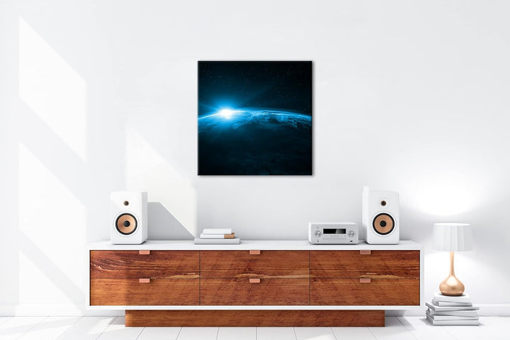 deyoli Sonnenaufgang im Universum Format: 60x60 Effekt: Zeichnung als Leinwandbild, Motiv auf Echtho