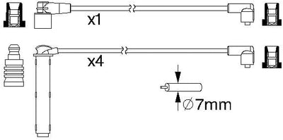 Bosch 0986357223 - Zündleitung - 5er Set