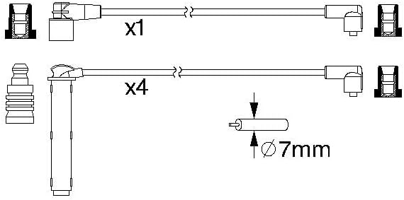 Bosch 0986357223 - Zündleitung - 5er Set