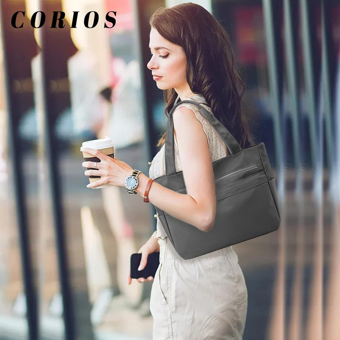 CORIOS Damen Nylon Handtasche Wasserdicht Schultertasche Casual Henkeltasche Multifunktionale Tote B